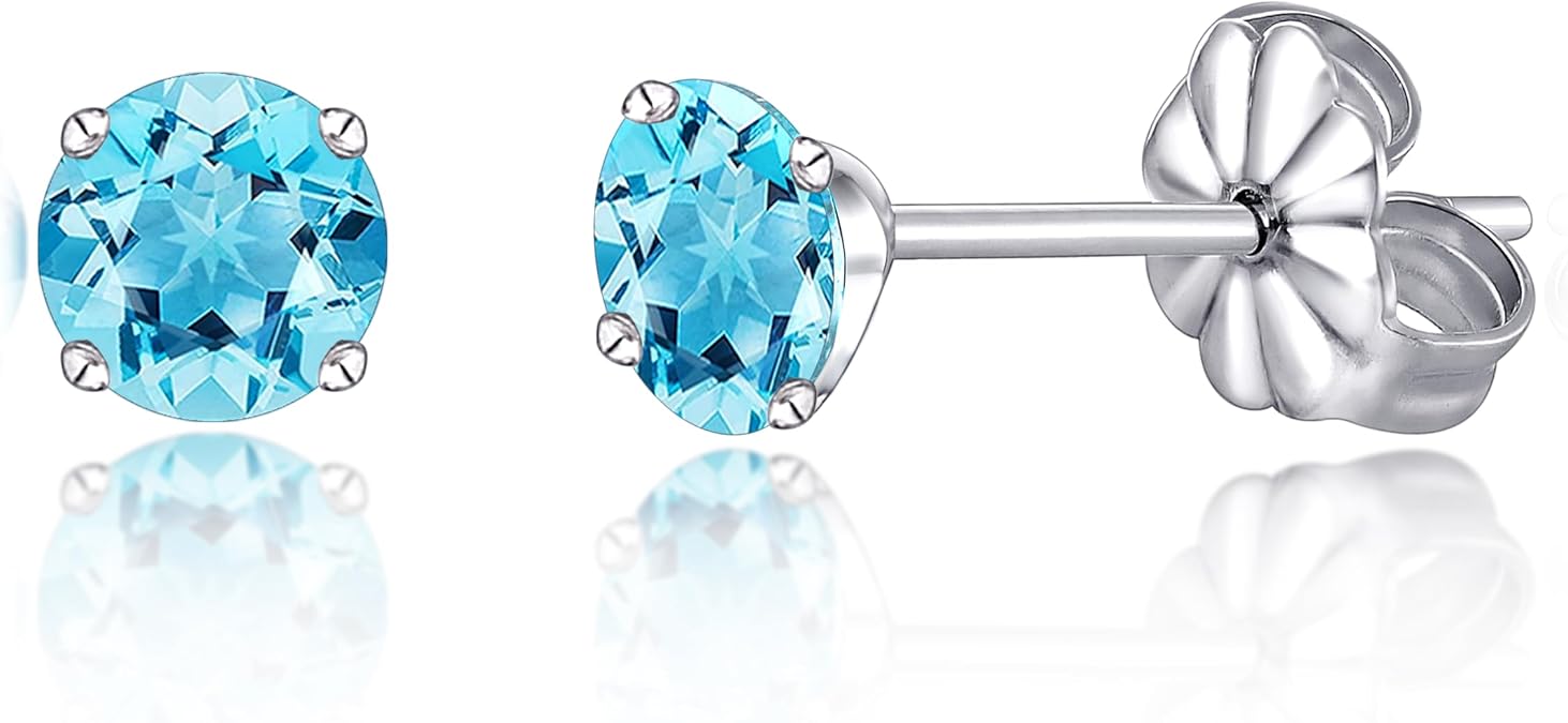 Hypoallergenic G23 Titanium Earrings, F136 Pure Titanium Implant Grade, Suitable for Sensitive Ears with Birthstone Crystals CZ Simulated Diamonds