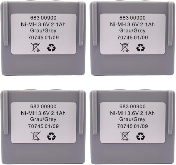 2100mAh 68300900 Rechargeable Battery 3.6V for Hetronic Remote Control Compatible with Hetronic 68300900, 68300940, 68300990, Pack of 4