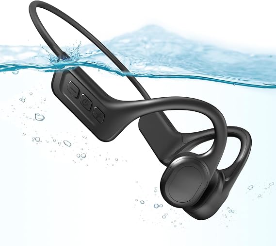 Bone Conduction Headphones,Waterproof IP68,Wireless Bluetooth 5.3 Earphones with Microphone, Built-in 32GB MP3 Open Ear Bluetooth Headphones for Running,