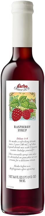 D'arbo All Natural Raspberry Fruit Syrup, 16.9oz