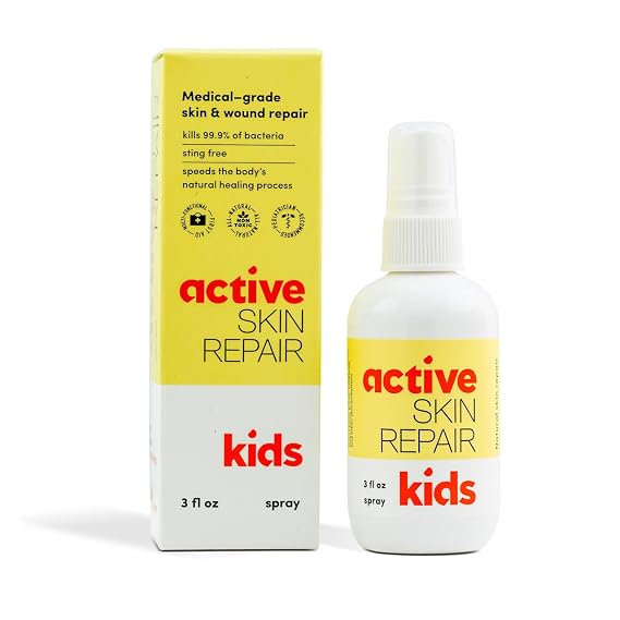Active Skin Repair Kids First Aid Spray, Medical Grade Hypochlorous, 3 oz