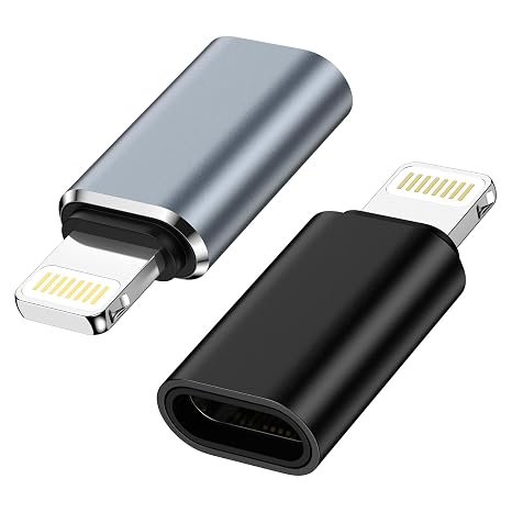 USB C to Lightning Adapter, 2Pack USB C Female to Lightning Male Adaptor,Type C to iPhone Adapter Supports 10W PD Fast Charging for iPhone 14/13/12/11/iPad/Airpods, Not for Headphone/Audio/OTG