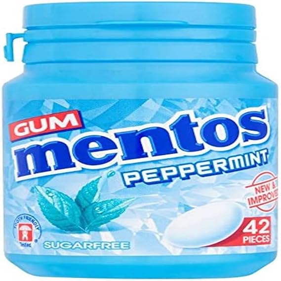 Mentos Peppermint Flavoured Gum, 42-Piece