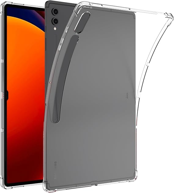 Samsung Galaxy Tab S10 Ultra/S9 Ultra/S8 Ultra 14,6 inç (Model SM-X920/X926B/X910/X916/X900/X906) için Şeffaf Kılıf, İnce Hafif Yumuşak TPU Silikon Darbe Emici Koruyucu Kapak