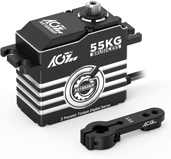 AGFRC 55KG Waterproof RC-Servo-Motor High-Torque - 0.087Sec High Speed Brushless HV Full Metal Gear Digital Standard Steering Servo for 1/8 1/10 RC