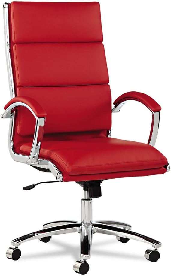 Chair, Hb, Lthr/chrome, Rd