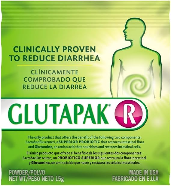 Digestive Health Powder with L-Glutamine & Lactobacillus reuteri Supports Gut Barrier, Microbiome Balance & Nutrient Absorption 15g Sachets, 3-Pack, Gluten & Lactose Free