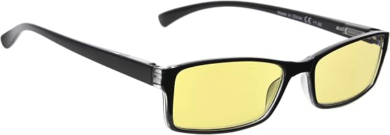 Small Rectangle Blue Light Blocking Computer Reading Glasses with Yellow Tinted Lens