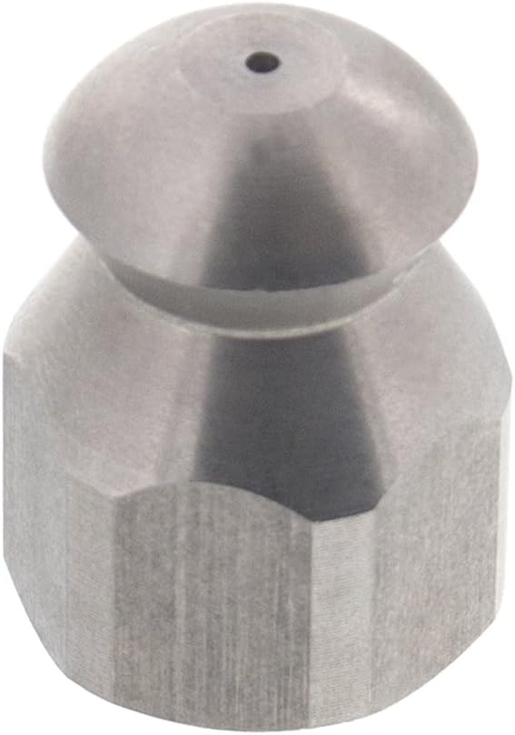 Button Nose 1/4" Drain Cleaning Nozzle 12.5 Orifice 5500 PSI Stainless Steel for Sewer Pipe Water Jetter
