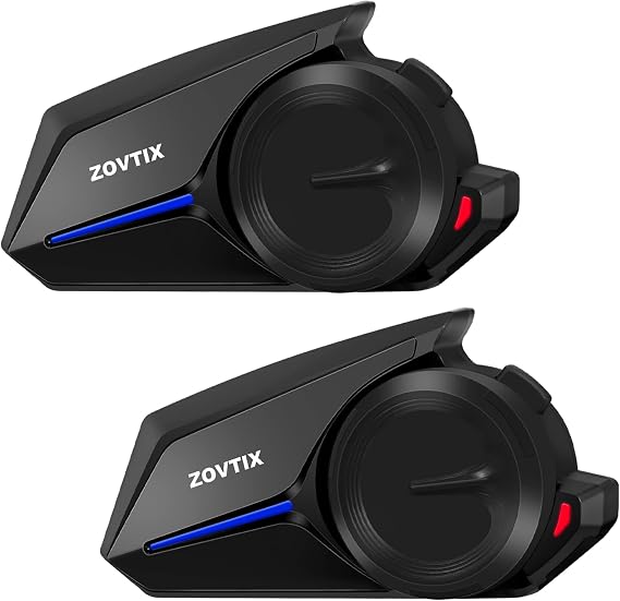 Motorcycle Helmet Headset 3 Riders Motorbike Communication System S2 Intercom with Music Sharing/HiFi Sound/3 EQ Music Modes/DSP&CVC Noise Cancellation/IP67/FM Radio - S2-Black 2 Pack