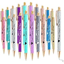 20 Pcs Glitter Pens Personalized with Name Custom Pretty Cute Ballpoint Pens Customize Black Ink Retractable Pens Gift Journaling Office Supplies Assorted