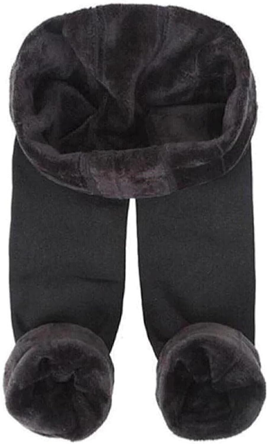 Womens Black Original Plush Inside Winter Recovery Flexible Soft Thermal Tights