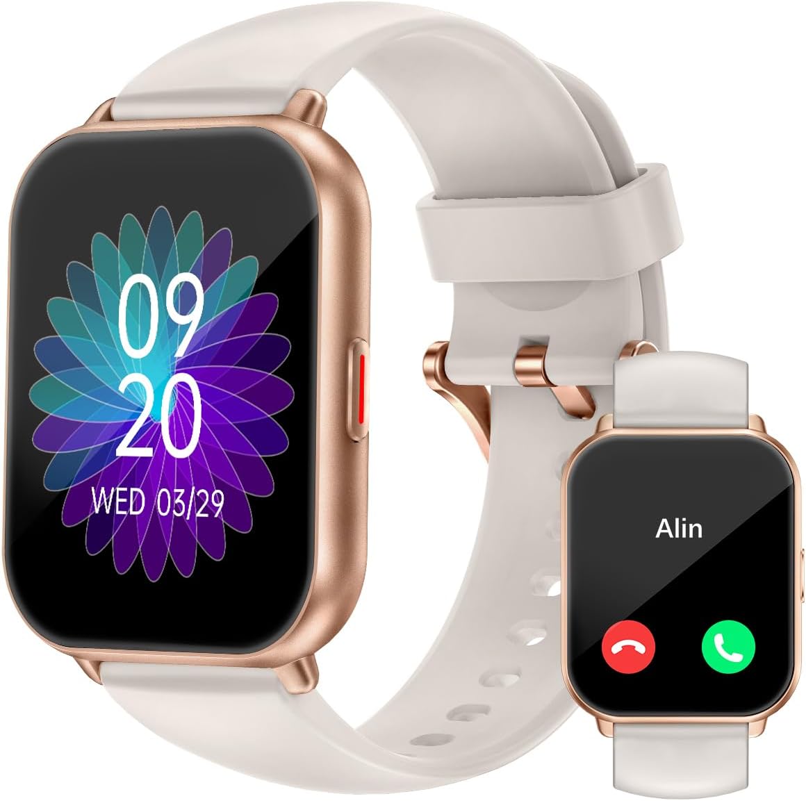 RUIMEN Smart Watch Answer Dial Call,Smart Watches for Women Men 1.85"HD Screen Fitness watch with SpO2 Heart Rate Sleep Monitor Step Counter Waterproof 100+ Sports Mode for Android iOS (2 Bands)