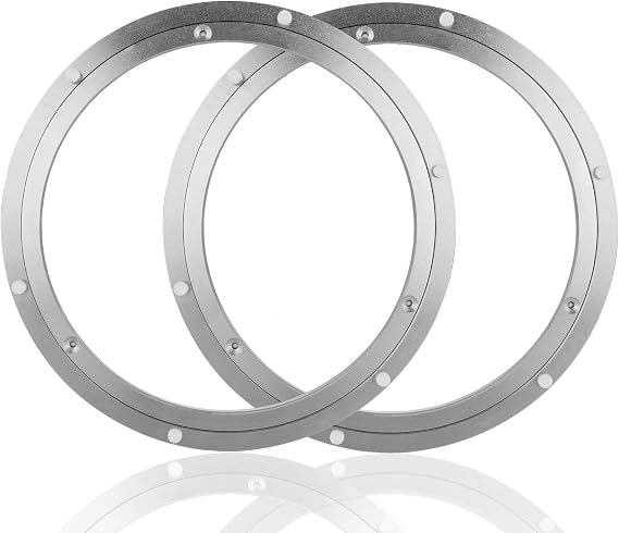Acrux7 2 Pack 12 Inch Lazy Susan Hardware, Heavy Duty Lazy Susan Turntable Bearing Aluminum Swivel Plate, Metal Rotating Base for Dining Table, Kitchen, Workbench (Silver)