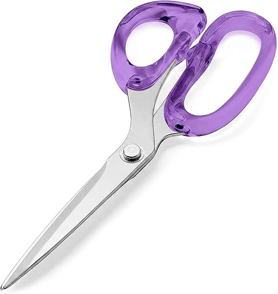 OfficeGoods 9 Stainless Steel Acrylic Scissors, Purple with Silver Metal