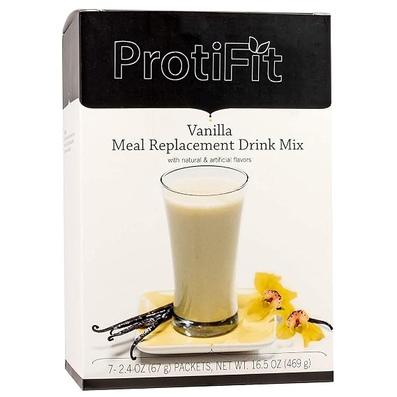 PROTIFIT - Very High Protein Meal Replacement Drink Mix, 35g Protein, Low Calorie, Low Fat, Essential Vitamins and Minerals, Ideal Protein Compatible, 7 Servings Per Box (Vanilla)