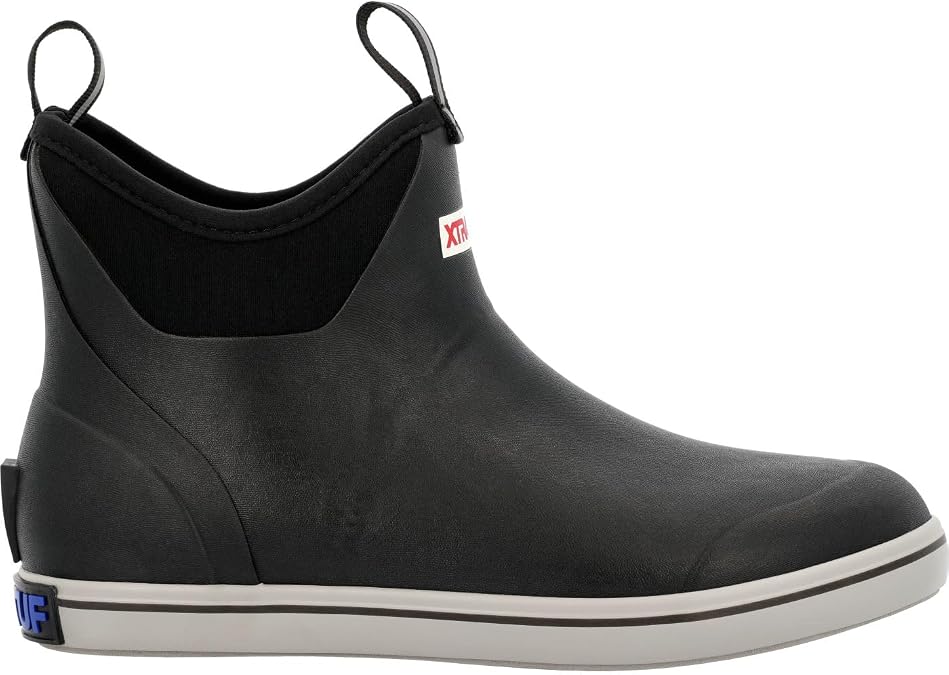 XTRATUF 6 Mens Fleece Lined Ankle Deck Boot - 100% Waterproof Rubber Footwear for Winter - Faux Shearling Lining - Slip-Resistant Outsole