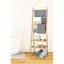 Digithome Bamboo 3 Shelves Towel Rack Bathroom Organizer Towel Holder Organizer DB-0006