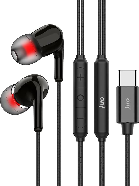 Juo Type-C Wired In-Ear Headset with Microphone ENC Noise Canceling with DAC Chip Support