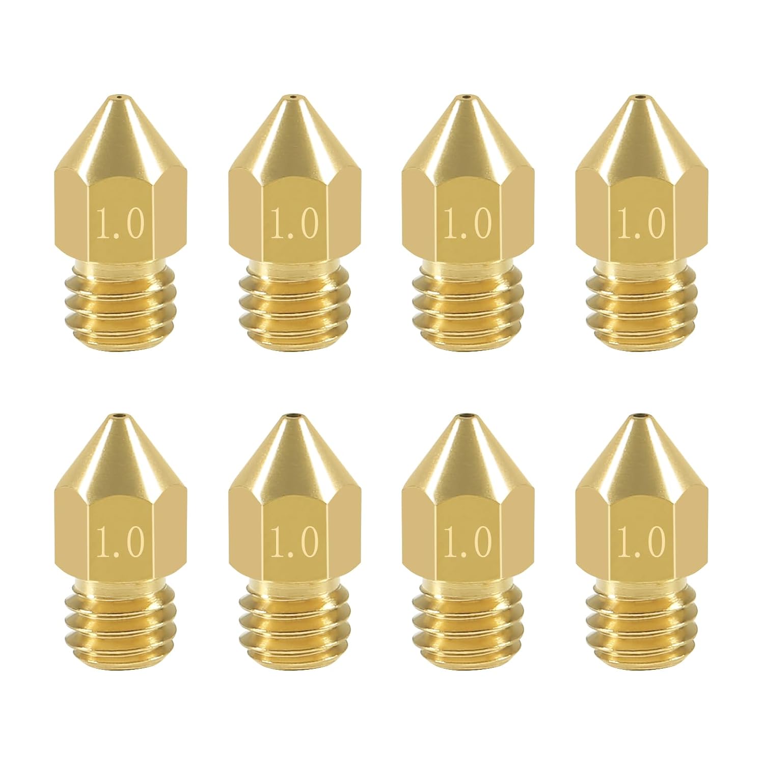 Aokin 8 Pcs 0.2mm MK8 Extruder Nozzles 3D Printer Nozzles for Creality Ender 3/3 Pro/3 V2, Ender 5/5 Pro, CR-10/10S, Makerbot, Anet A8 3D Printer