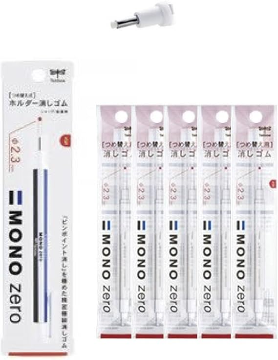 Tombow Mono Zero Eraser Pen (1 Eraser Pen and 10 Refills, 2.3mm Round Tip)