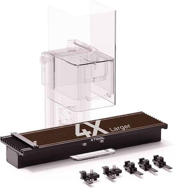 xTool F Series Extension Kit for F2 F1 Lite F1 Slide Extension Extends Carving Area to 115*400mm Longer Engraving and Cutting Includes 5 Clamps for Extra Stability Can Issue Qualifying Invoice