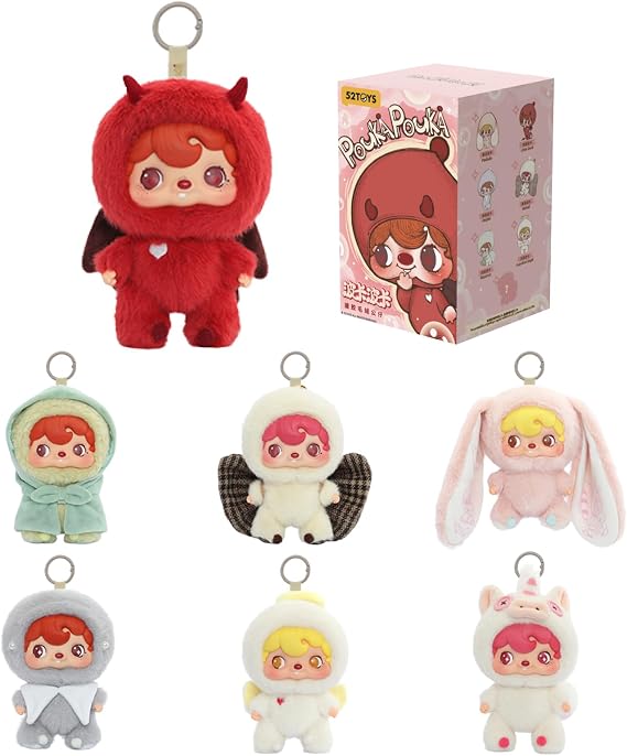 52TOYS POUKAPOUKA Mood Bubbles Vinyl Plush Blind Box,1PC Random Design Action Figures Soft and Cute Collectible Plush Toy with Vinyl Face, Home Decorations, Holiday Birthday Gifts