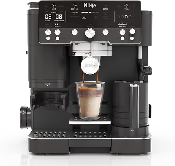 Ninja Luxe Premier 3-in-1 Coffee Machine, Cappuccino, Black ES601UKBK