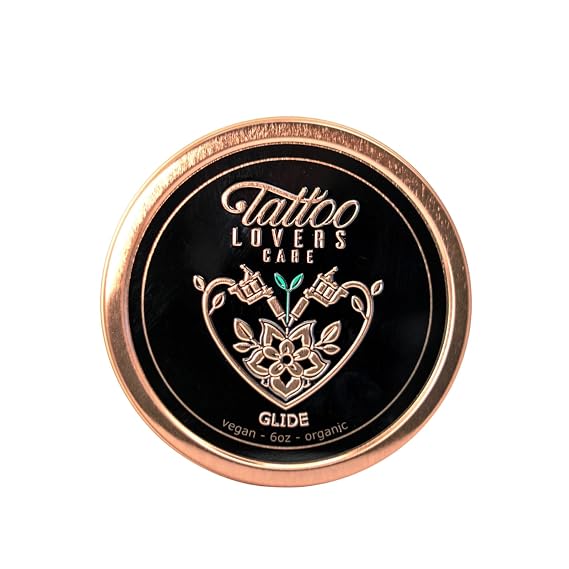 Tattoo Lovers Care Tattoo Salve Artists Tin Glide Tattoo Balm Before, During & Aftercare Cream Moisturizer Rejuvenates Older Tattoos & Combats Redness, Swelling, Scabbing Natural Ingredients 6oz