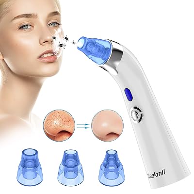 Blackhead Remover, Beakmil Electric Blackhead Vacuum Suction Remover, Skin Facial Pore Cleaner, Acne Comedone Extractor Tool Set, Comedo Exfoliating Machine with 5 Adjustable Suction