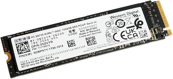 New OEM WD PC SN730 NVMe SSD 1TB Capacity Read speeds up to 3,400MB/s, Write Speed up to 2,1002MB/s Available in M.2 2280 Form Factor Endurance of up to 400 TBW (WD 1TB NVME SSD OEM)