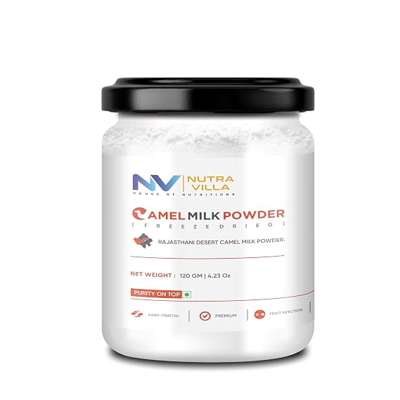 Nutravilla Camel Milk Powder (Freeze Dried) Fresh And Organic Camel Milk Powder For Height Growth | 120 Grams