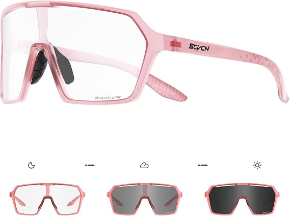 SCVCN Photochromic Cycling Glasses Clear Sports Sunglasses Men Women S335