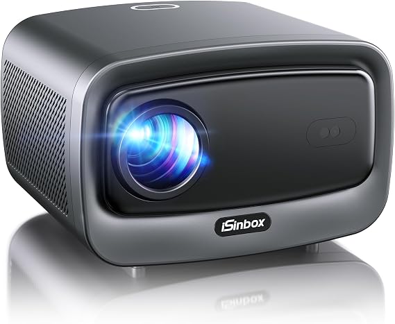 [1500 ANSI/Auto Focus/Built-in APPS] Smart Projector 4K with WiFi 6 and Bluetooth 5.3, 6D Keystone Outdoor Movie Projector with Netflix& 36W Dolby Audio Plus HDR10+ Home Theater Ceiling