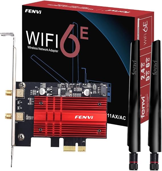 WiFi 6E AX210 PCI-E WiFi Network Card BT5.3 160MHz Tri-Band Expands WiFi into 6GHz/5GHz/2.4GHz 5400Mbps Gigabit AX210ngw Desktop PC PCIe Wireless Adapter WiFi 6E 802.11ax ac MU-MIMO for Windows 11/10