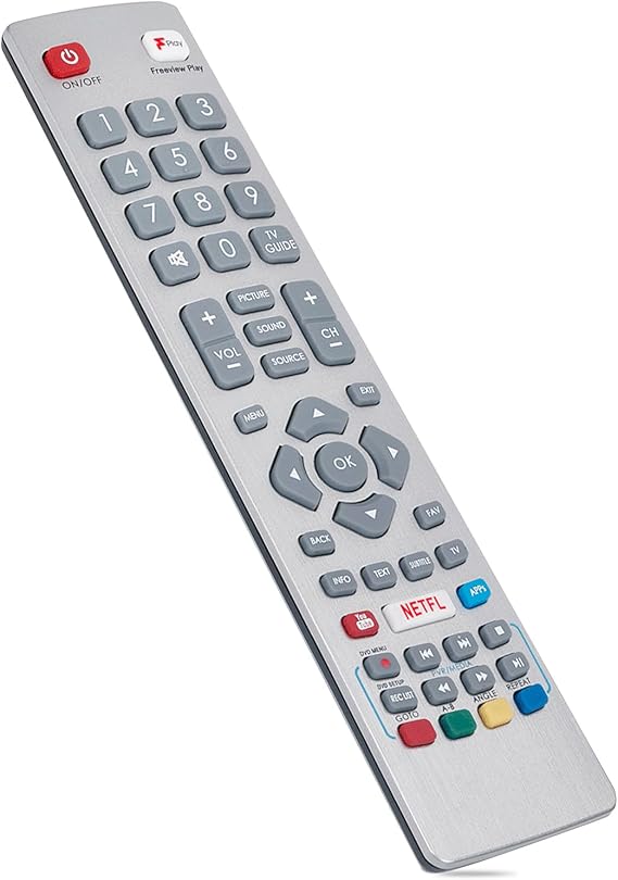Replacement Sharp TV Remote Control, Universal TV Remote Sharp Remote Controls for Smart TV with 4 Shortcuts Button, No Setup Required