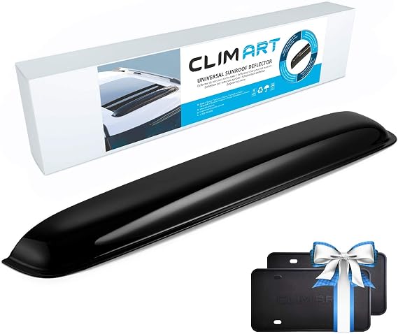 CLIM ART Incredibly Durable Sunroof Moonroof Wind Deflector 37.8" - Universal Sunroof, Moonroof Visor Shade Guard/Rain Guard - Tape-On Adhesive Top Wind Guard Low Profile Roof Visor - SR01000