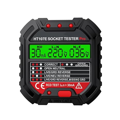 Electric Outlet Tester Socket Circuit Detector Line Phase Detection Testers Equipment Supplies Measurement Tool