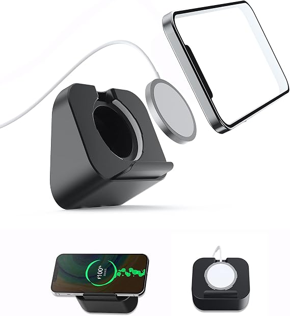 Phone Wall Mount for Magsafe Charger Bedside Phone Holder, (Black)