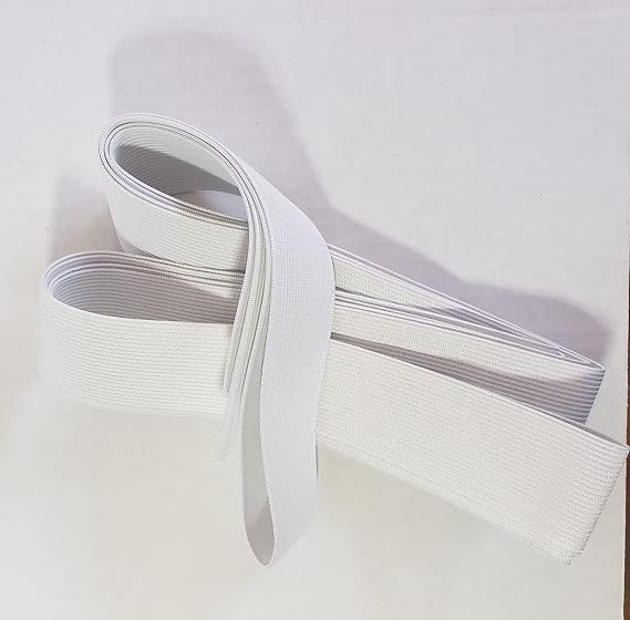 Elastic Band 1", 1INCH Elastic, Flat Elastic Knit, White 3YDS