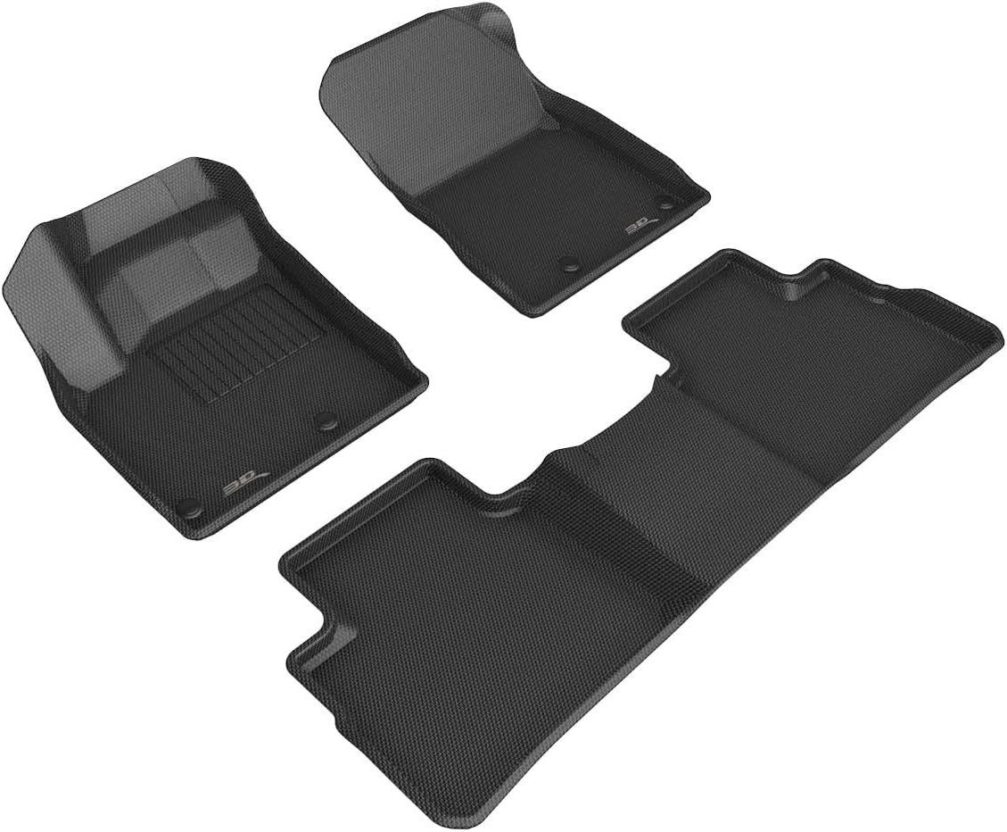 3D MAXpider Custom Fit Kagu Floor Mats Black Compatible With Nissan Rogue 2021-2022 - Full Set