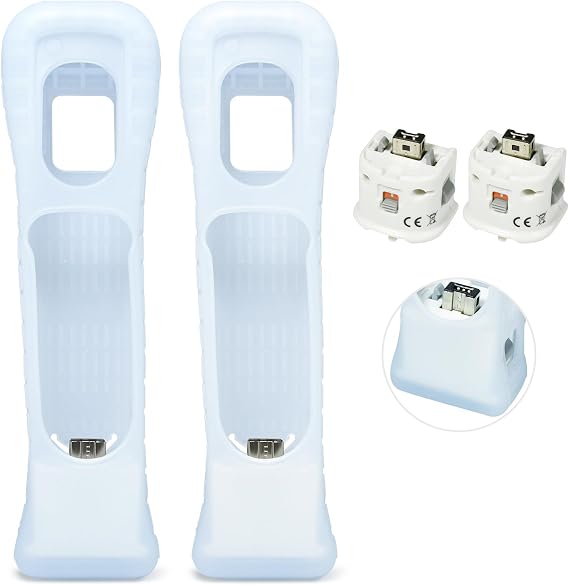 2 Pack Motion Plus Adapter with Silicon Case Sensor for Wii Remote Controller