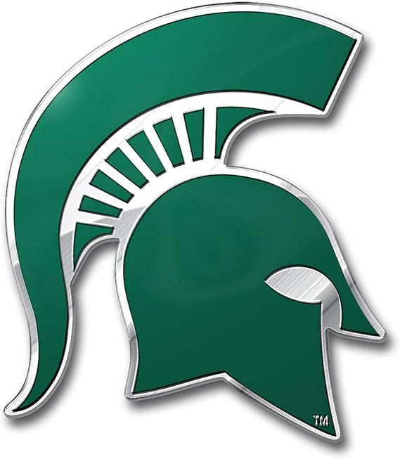 FANMATS 60540 Michigan State Spartans Heavy Duty Aluminum Embossed Color Emblem, Auto Emblem Decal