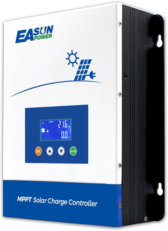 POWLAND 100A MPPT Solar Charging Controller, 12V/24V/36V/48V Automatic Max Input 150V LCD Display Regulator Intelligent Regulator Charging Controller