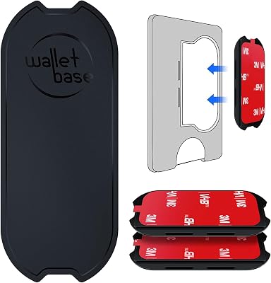 Adhesive Base for Popswallet, Detachable Sticky Back Replacement Compatible with Socket Wallet Plus, 2pcs Swappable Black Attachment Piece Plastic Sleeve with 3M Strip Sticker for Wallet& iPhone 16