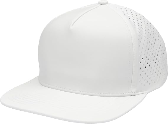 Classic 5Panel Snapback Hat Adjustable Flat Bill Cap, Lightweight Breathable Unisex for Embroidery & DIY