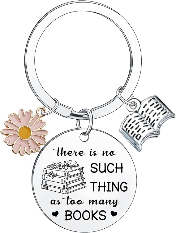 Ghloyza Book Lover Gift Bookish Gift Keyring for Women Book Stuff Books Club Gift for Readers Birthday Bookworm Jewellry