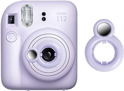Rieibi Selfie Mirror for Instax 12, Fuji Mini 12 Selfie Mirror for Fujifilm Instant Camera - Purple