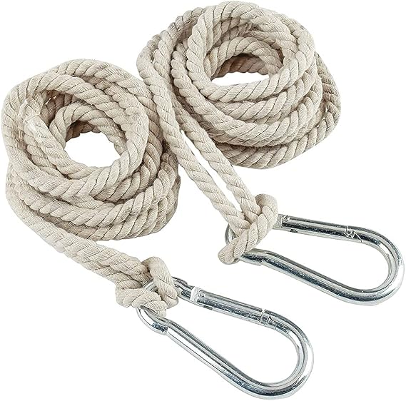 YURRUON Tree Swing Ropes, 2Pcs Hammock Hanging Rope Adjustable Swing Hooks Strap Garden Furniture Accessories (4m Single Rope)