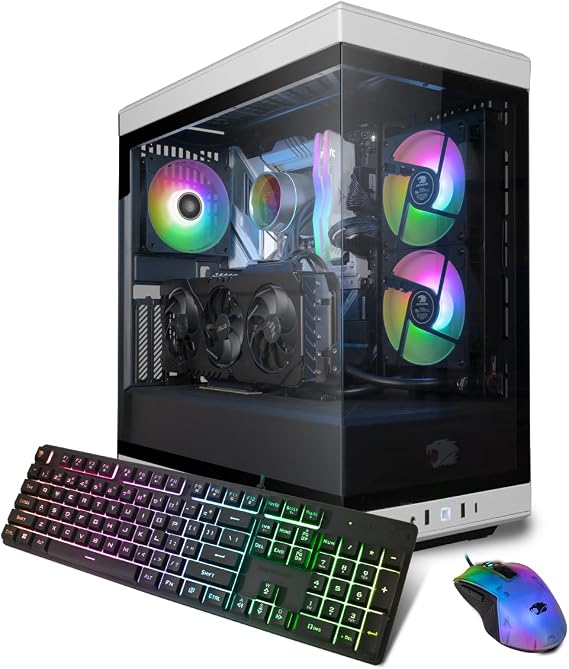 iBUYPOWER Y40 White Gaming PC Computer Desktop Y40WI7N47TS01 (Intel Core i7 14700KF, RTX 4070 Ti Super 16GB, 32GB DDR5 5600 RGB (16x2), 2TB NVMe SSD, WiFi Ready, Windows 11 Home)